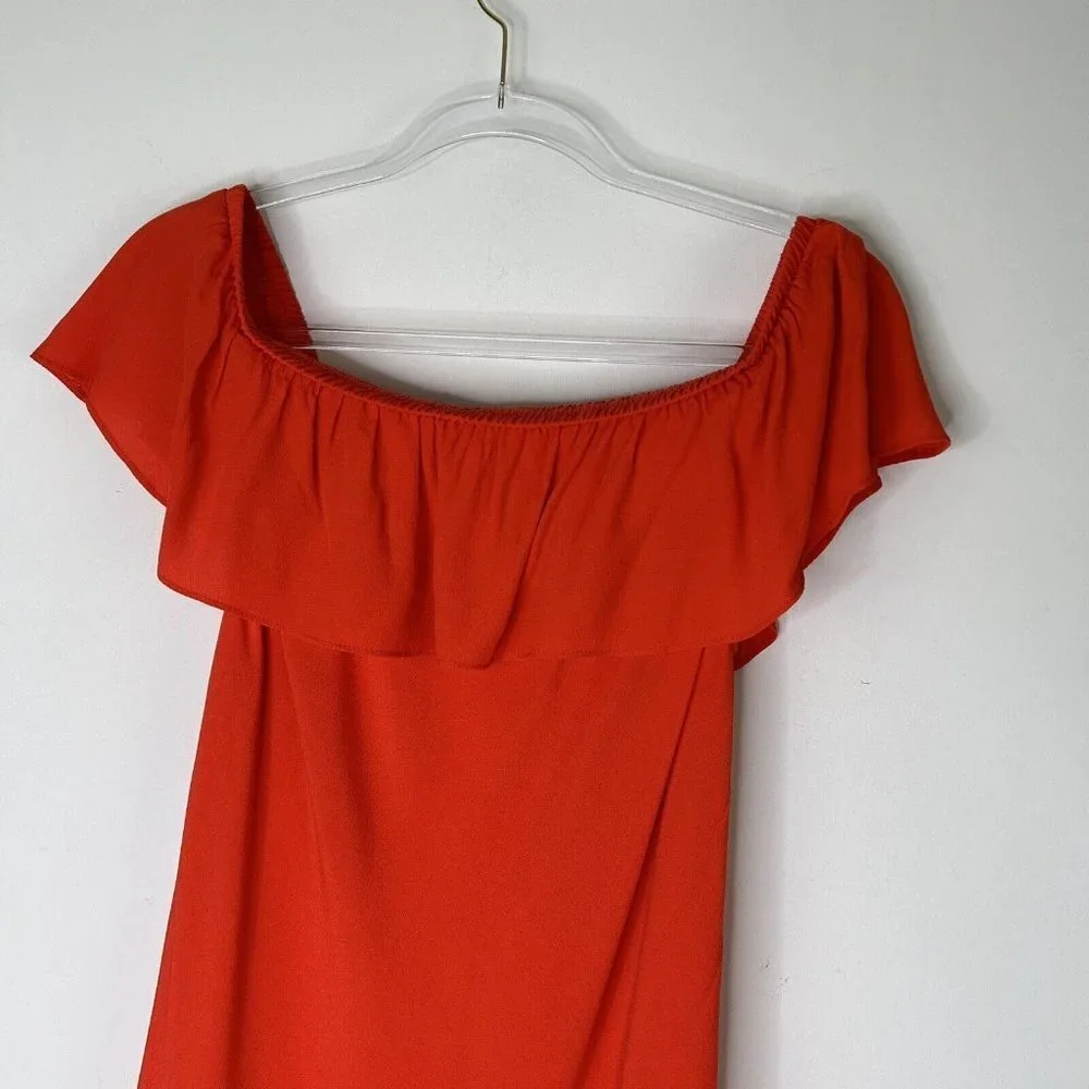 Veronica Beard Oleta Red Orange Midi Dress Womens‎ Size 4